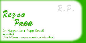 rezso papp business card